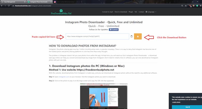 download instagram photos on PC Step 3